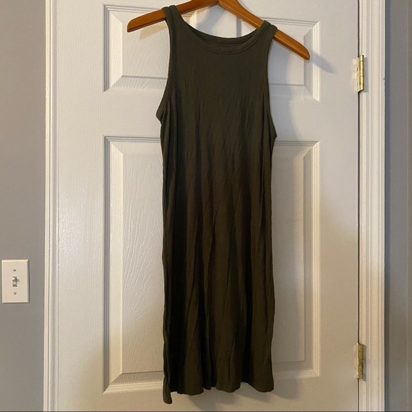 Mossimo ribbed olive green racerback tank dress, Size XS - Picture 1 of 4